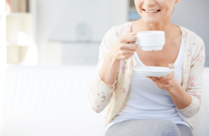 woman experiencing benefits of drinking tea