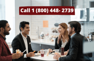 workers enjoying the bevi water cooler drinks in the breakroom