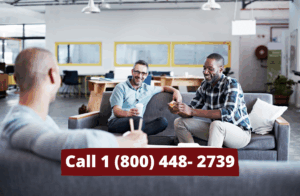 employees enjoying time in the breakroom