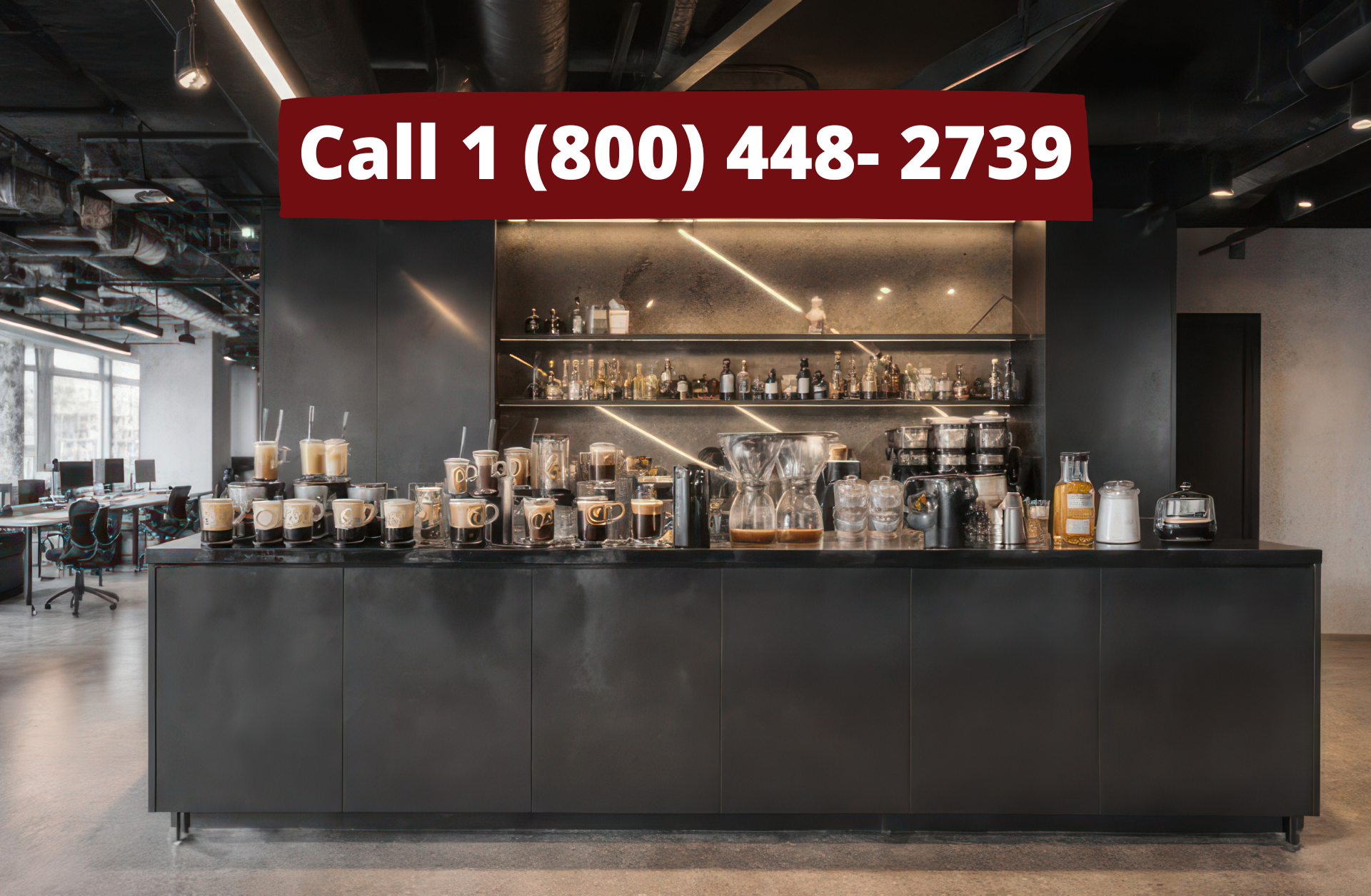 fully stocked office breakroom